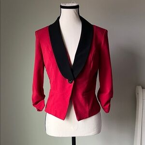 Iz Byer Red Cropped Blazer